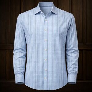 UNTUCKit Long Sleeve Button Down Shirt Size S Blue Plaid Cotton Preppy Office